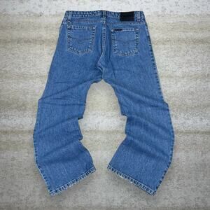 Vintage Y2K Harley Davidson Jeans 32x30 Boot Cut Flared Fit Medium Wash